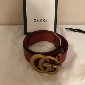 Gucci Brown Belt with Gold Buckle